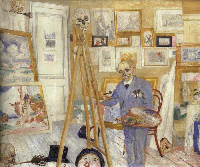 James Ensor The Skeleton Painter France oil painting art